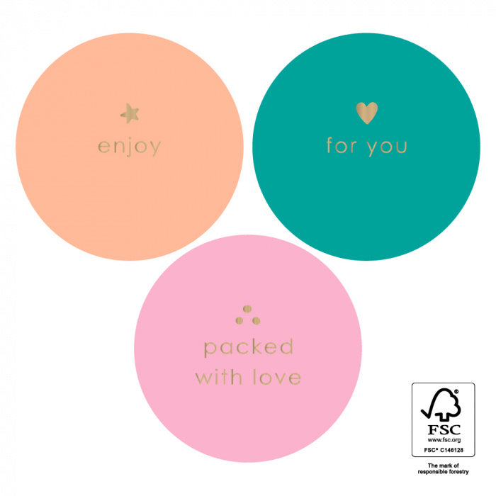 HOP Stickers Multi - Text Gold - Happy