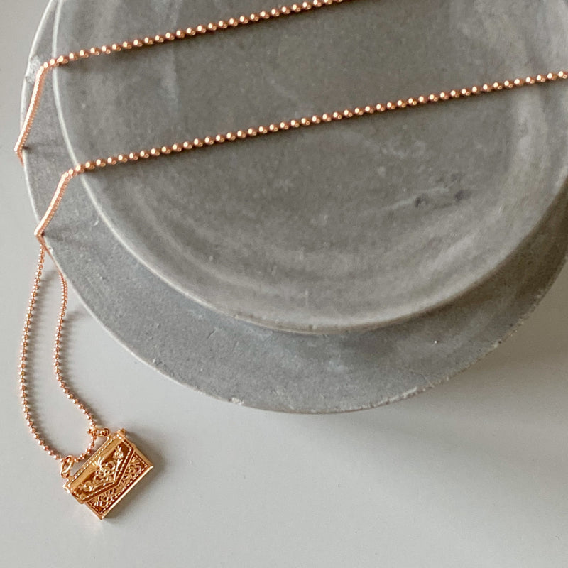 Rosegold message ketting