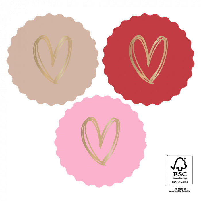 HOP Stickers Multi - Heart Gold - Pink