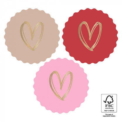 HOP Stickers Multi - Heart Gold - Pink