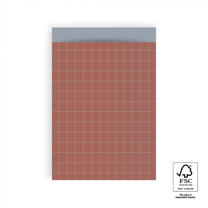 HOP Cadeauzakjes Grid Warm Red - Ice Blue - 17 x 25 cm