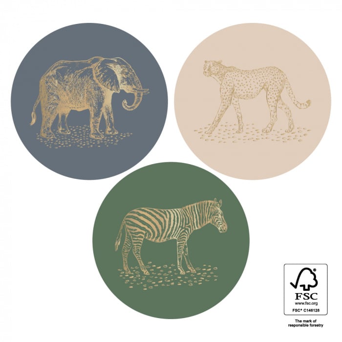 HOP Stickers Multi - Jungle Vintage Gold Faded