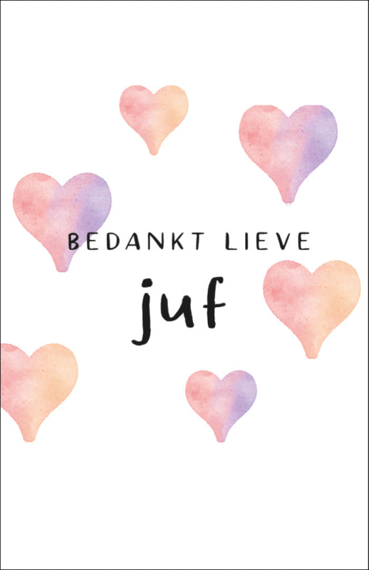 Applepiepieces minikaart hart - Bedankt lieve juf!