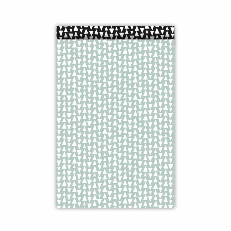 CollectivWarehouse Ethnic Triangles – cadeauzakjes 17 x 25 cm salie/zwart