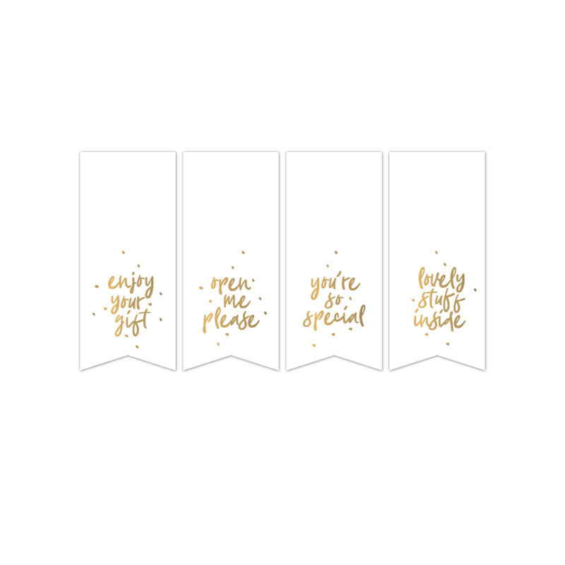 CollectivWarehouse Sweet Message vaantjes cadeaustickers - wit