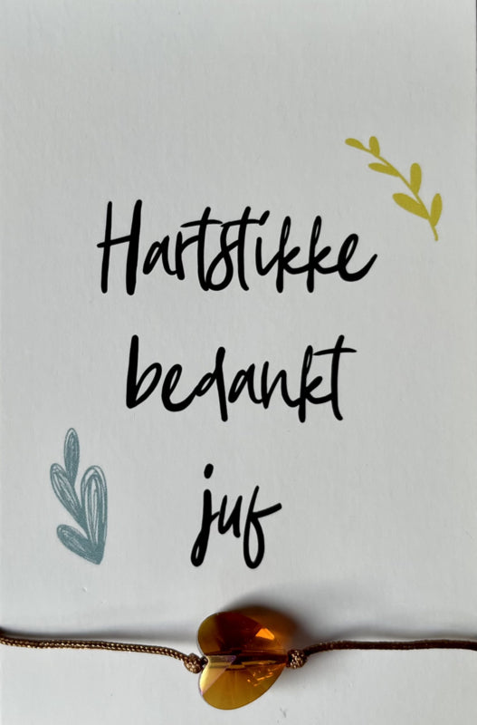 Hartstikke Bedankt Juf! - armbandje