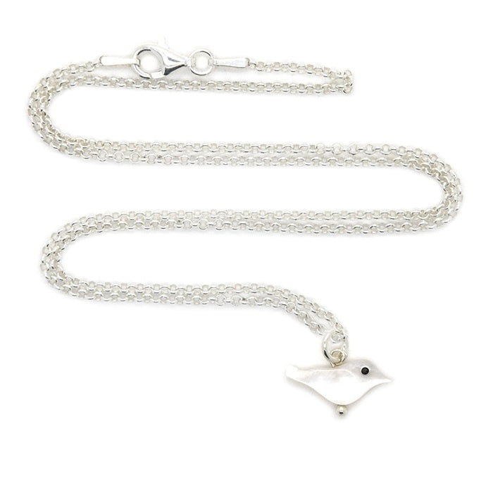 Silver luck snow bird ketting