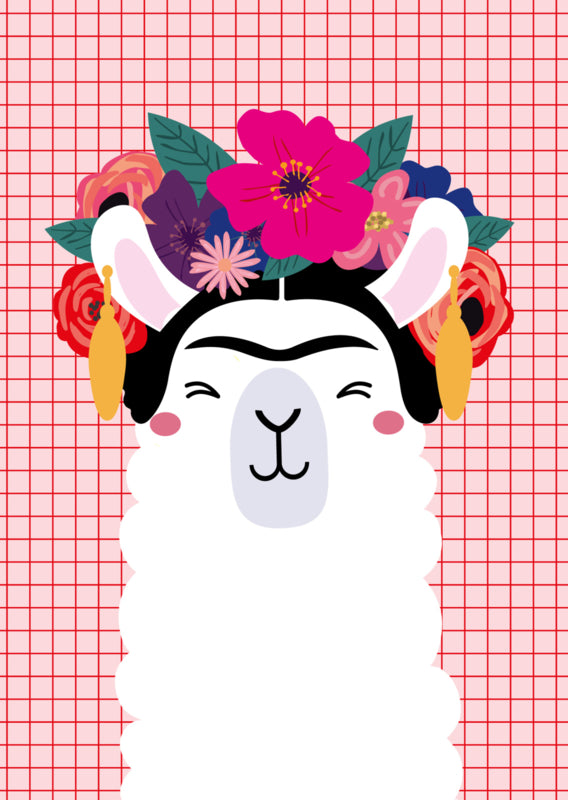 POSTKAART FRIDA KAHLO LLAMA