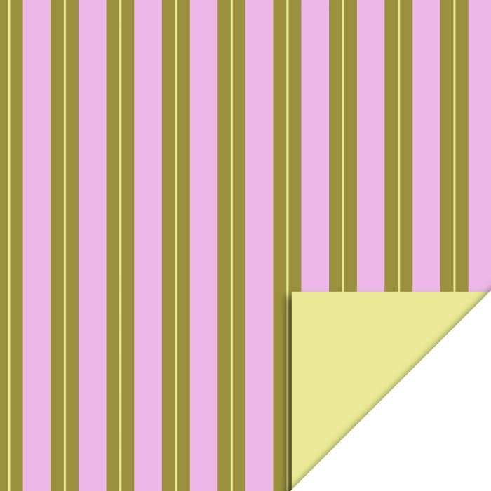 HOP -Inpakpapier - Stripe Chalk Pink - Yellow