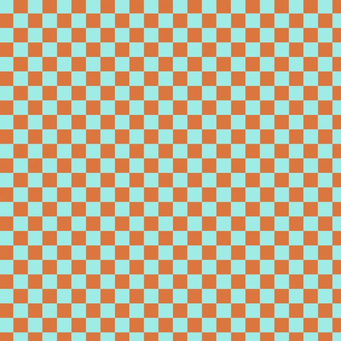 HOP - Blokbodemzakken - Check Deep Orange/Mint - 7 x 4 x 13 cm