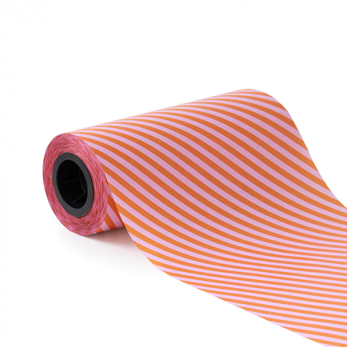 HOP - Vloeipapier op rol - Stripes - Orange/Pink