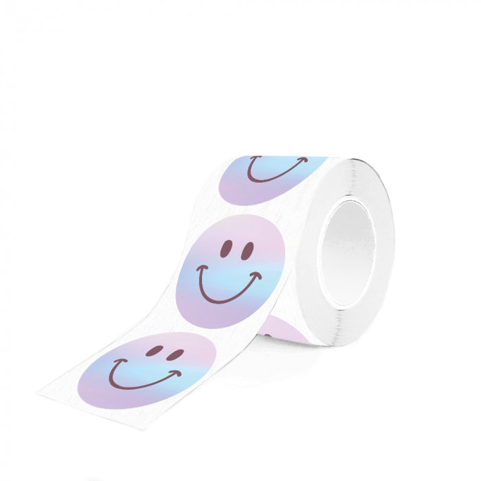 HOP Stickers - Smiley - Holographic Beet Red