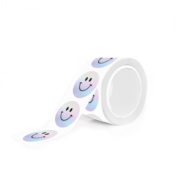 HOP Stickers - Smiley Mini Holographic Black