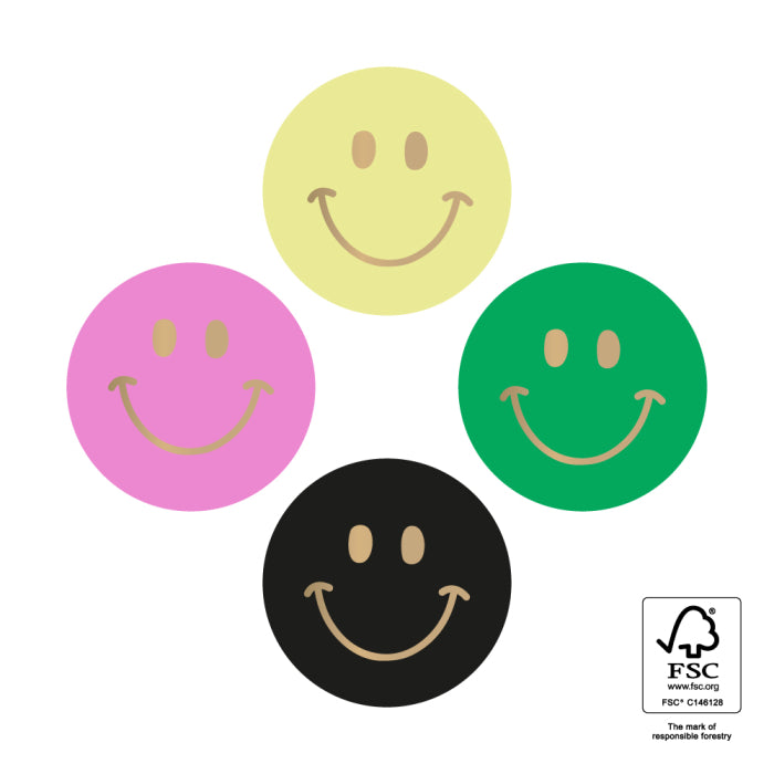 HOP - Stickers Multi - Smiley Mini Gold - Bright