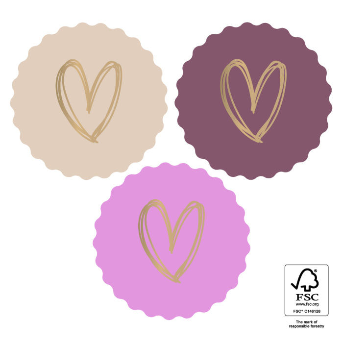 HOP Stickers Multi - Heart Gold - Sweet