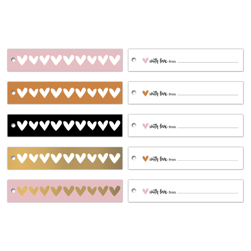 CollectivWarehouse Ethnic Hearts Ribbon cadeaulabels