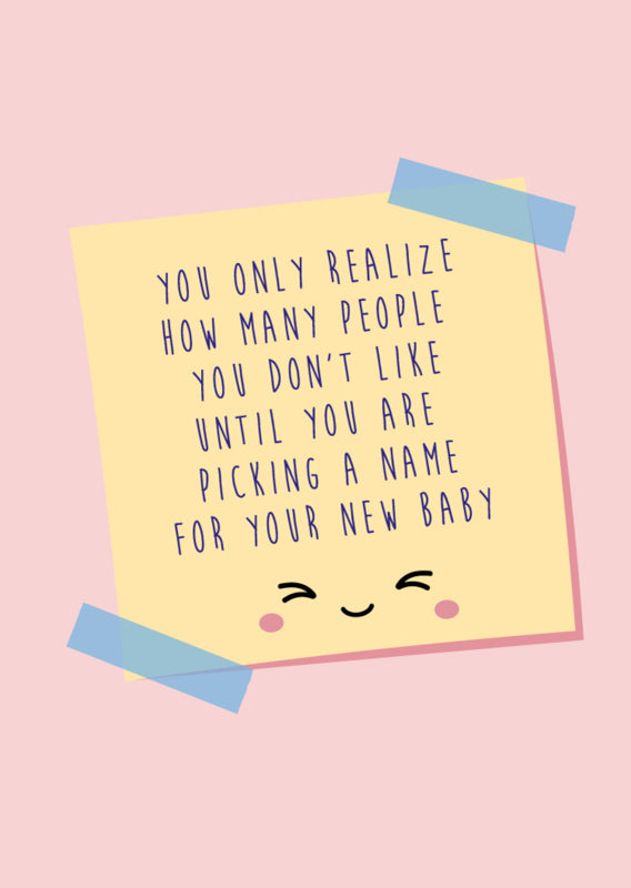 POSTKAART POST IT BABY NAME