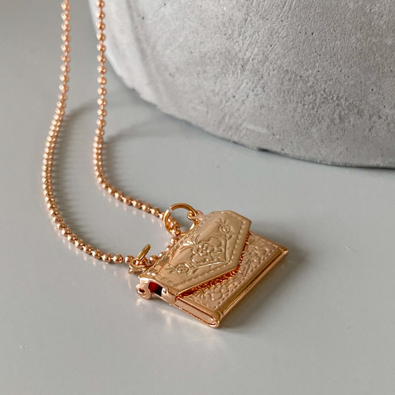 Rosegold message ketting