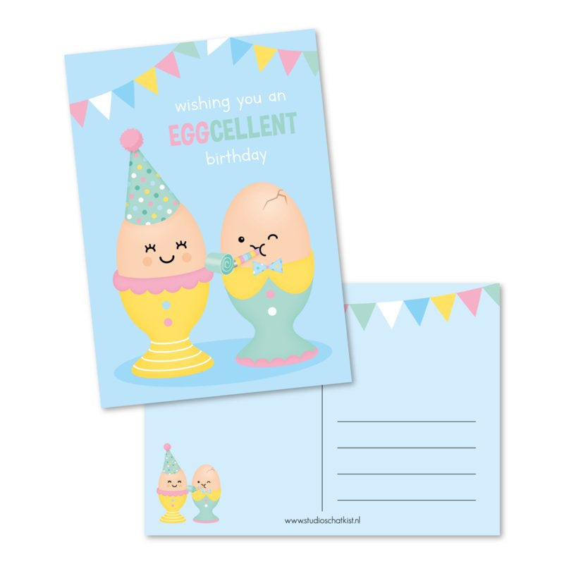 Ansichtkaart - wishing you an EGGcellent birthday