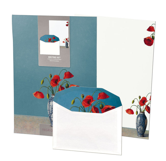 Bekking & Blitz Briefpapier met enveloppen - Klaprozen, Ingrid Smuling