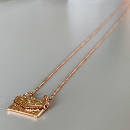 Rosegold message ketting