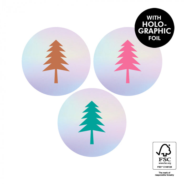 HOP X-mas Stickers Multi - Tree Holographic