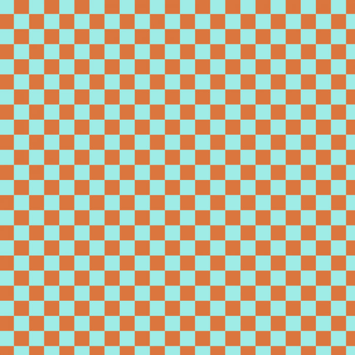 HOP - Blokbodemzakken - Check Deep Orange/Mint - 7 x 4 x 13 cm