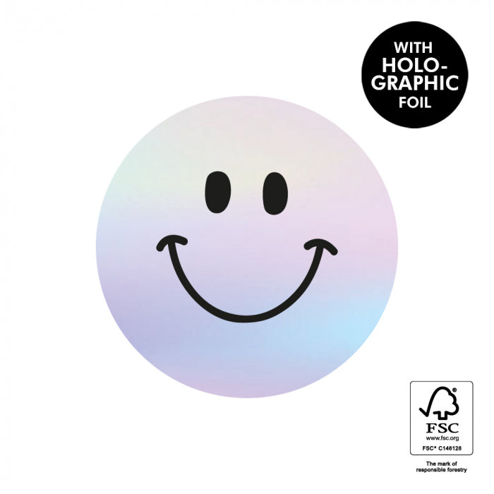 HOP Stickers - Smiley Mini Holographic Black