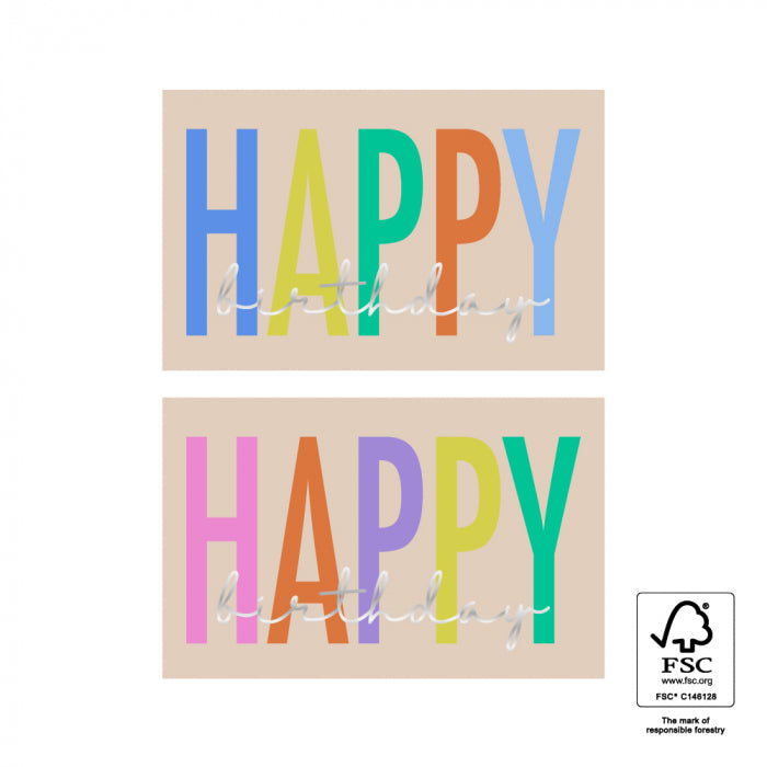 HOP - Stickers Duo - Happy Birthday Letters Silver