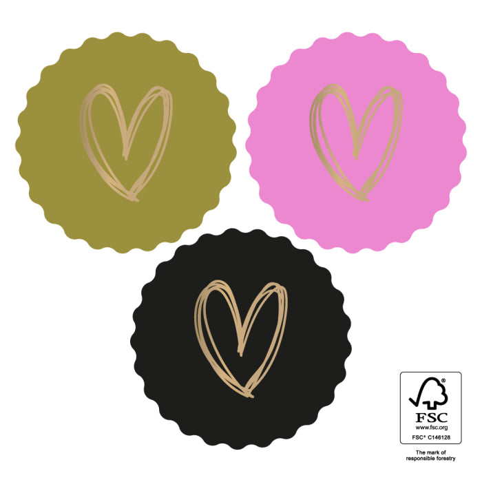 HOP Stickers Multi - Heart Gold - Joy