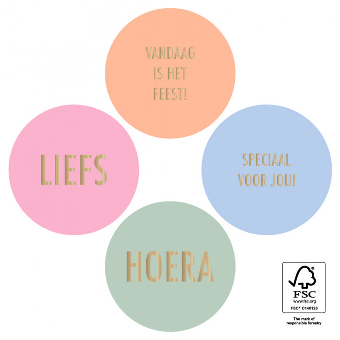 HOP Stickers Multi - Tekst Modern (NL) Gold - Sweet