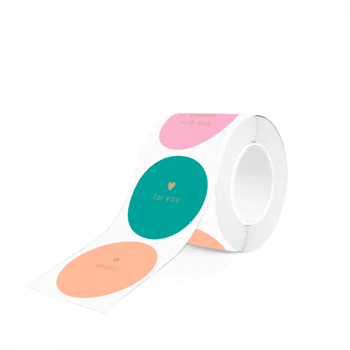 HOP Stickers Multi - Text Gold - Happy